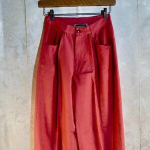 VINTAGE 80s/90s Freeway Women's High Waisted Pleated Trousers Size 6/38 Red/Cora